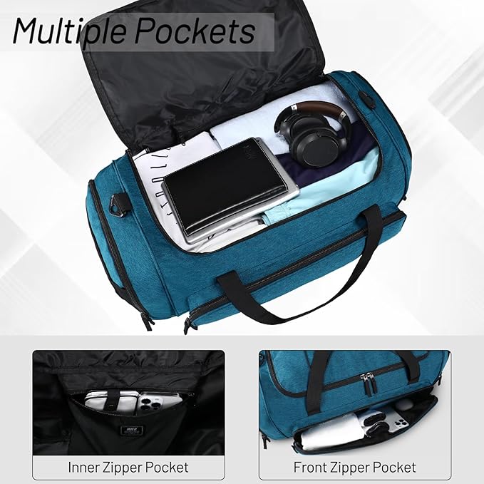 MIER Large Gym Bag for Men Sports Duffle Bag with Shoe Compartment 60L Lightweight Duffel Bags for Workout Fitness Travel