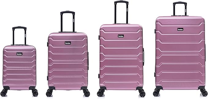 InUSA TREND Luggage with Spinner Wheels | Durable Lightweight Hardside Suitcase, Travel Sets with Handle and Trolley | (20in, 24in, 28in, 32in) 4 Piece Set | Rose Gold