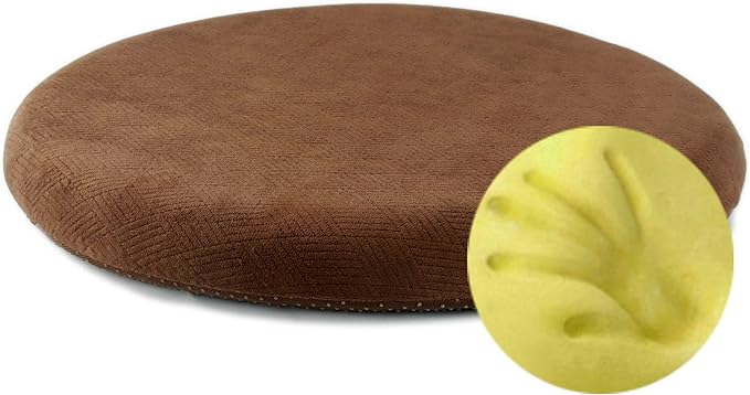 Sigmat Memory Foam Seat Cushion Anti-Slip Soft Round Chair Pad 18 Inch Coffee