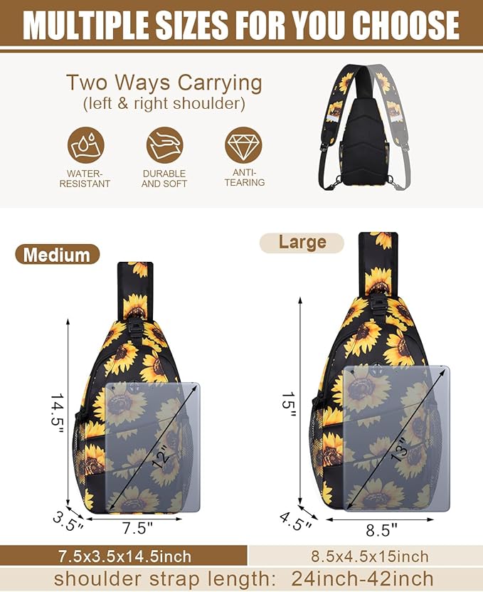Crossbody Bags for Women Men Trendy Sling Bag Backpack Casual Chest Bag with Convertible Shoulder Strap