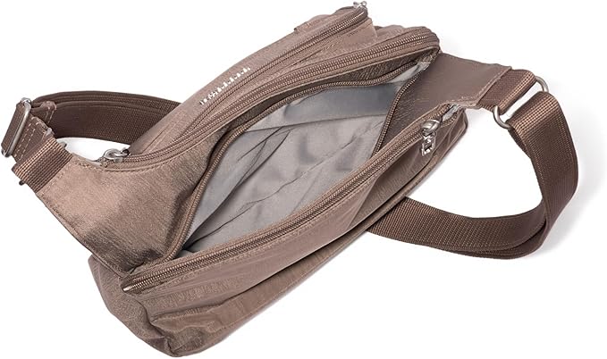 Baggallini Securtex Anti-theft Crossover Crossbody Bag 11”w X 8.5”h, Rfid, Built-in Wallet, Locking Zippers
