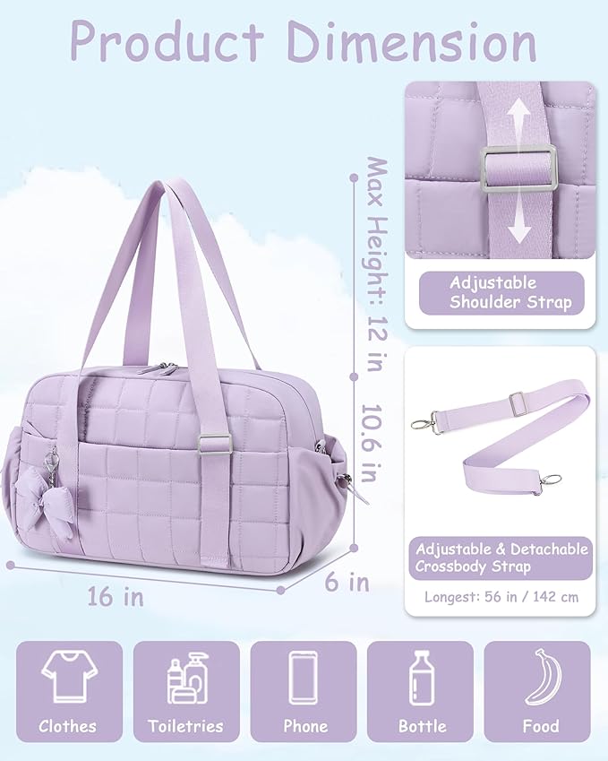 CAMTOP Gym Bag for Women, Lightweight Duffle Bag for Travel With Insulated Pocket and Wet Pocket, Small Carry On Bag for Dance Yoga Work