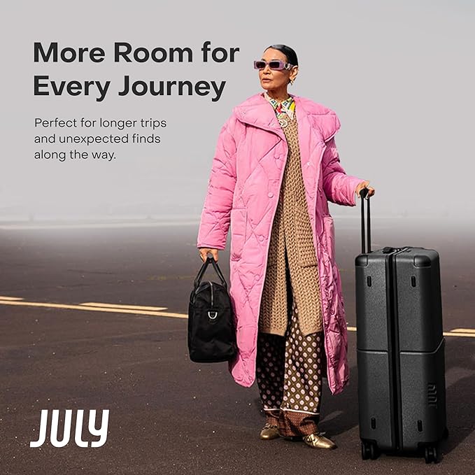 Checked Plus with CaseSafe - 28.75" Trackable TSA Lock Airline Approved Check In Luggage with Wheels, Rolling Suitcase for Men & Women - Silent Spinner Wheels, Y-Strap - Charcoal