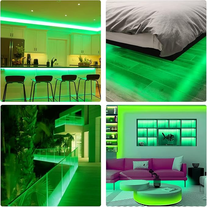 Neon Rope Lights, 16.4ft Waterproof, Dimmable and Adapter, Green | Flexible Smart Led Strip Lights for Bedroom, Super Bright, DIY Neon Sign, Indoors Outdoors Decor