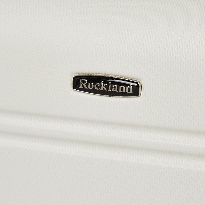 Rockland Melbourne Hardside Expandable Spinner Wheel Luggage, White, 2 Piece (20"/28")