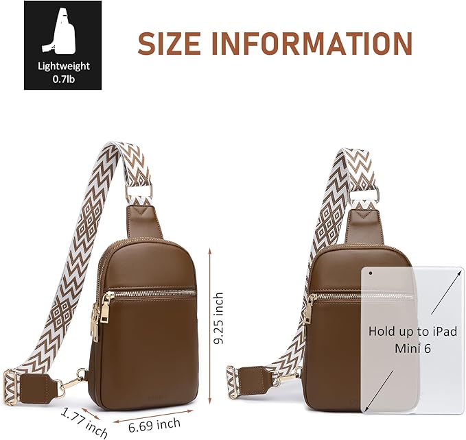 DIOMO Anti Theft Small Sling Bag for Women Cross Body Bag Trendy, RFID Fanny Packs Vegan Leather for Women Travel Belt Purse