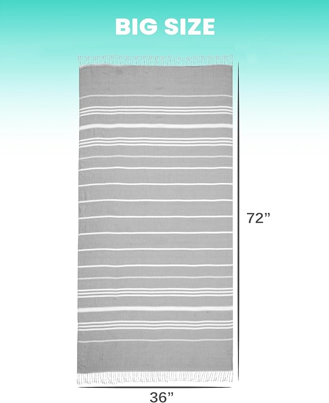 Antfuny 2 Packs Turkish Beach Towels Sand Free Quick Dry Oversized Bath Pool Swim Towel Extra Large XL Big Blanket Adult Travel Essentials Cruise Accessories Must Haves Clearance Vacation Stuff