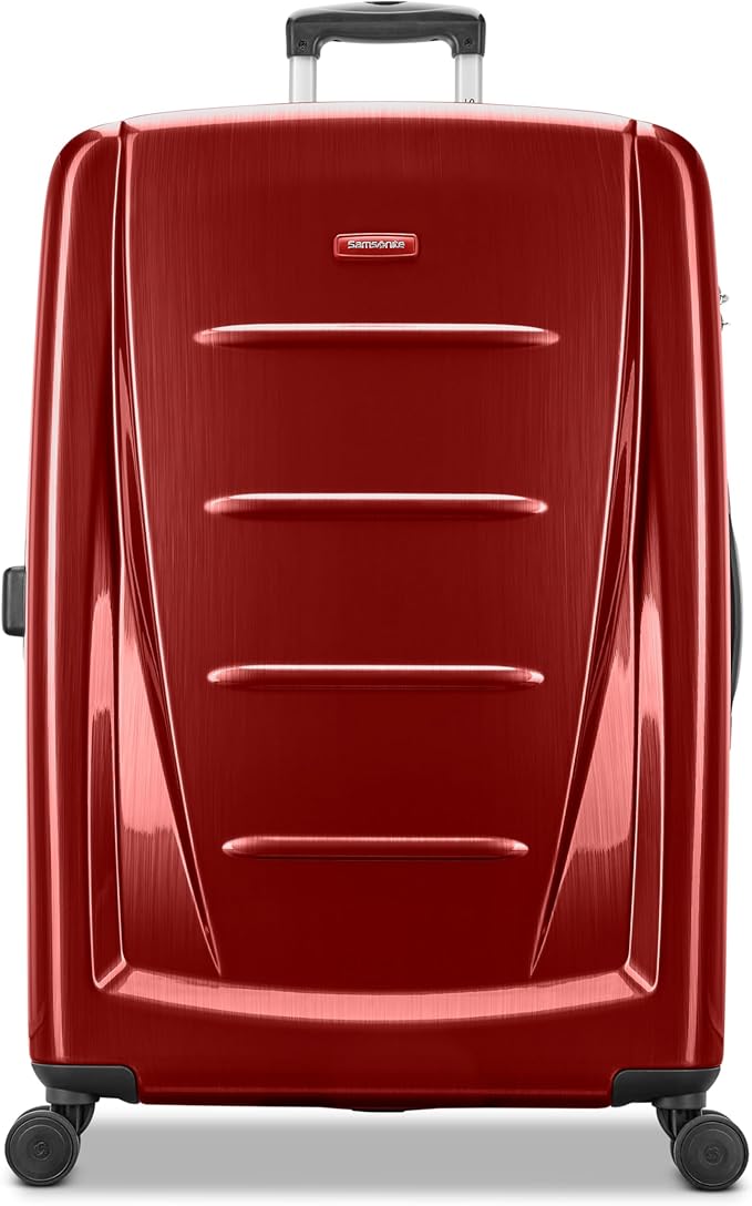 Samsonite Winfield 2 Hardside Expandable Luggage with Spinner Wheels, Burgundy, Checked-Large 28-Inch