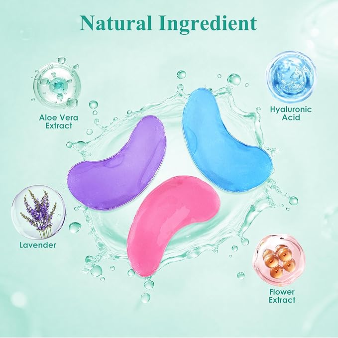 Under Eye Patches (30 Pairs), Under Eye Mask for Puffy Eyes, Dark Circles,Bags and Wrinkles with Collagen, Relieves Pressure and Reduces Wrinkles, 3Mix