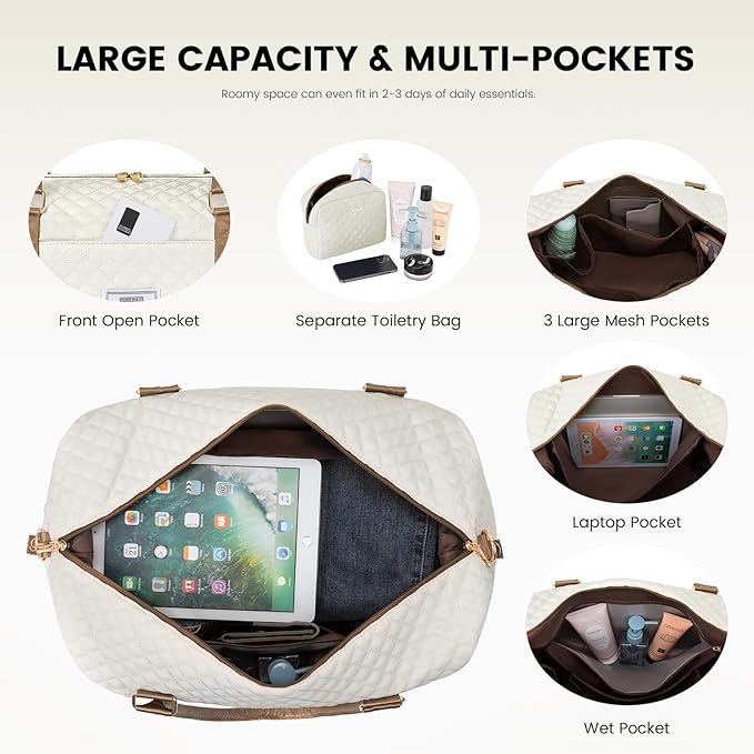 LOVEVOOK Travel Duffle Bag,Weekender Bags for Women with Shoe Compartment，Carry on Overnight Bag with Toiletry Bag,Gym Duffel Bag with Wet Pocket, Hospital Bags for Labor and Delivery