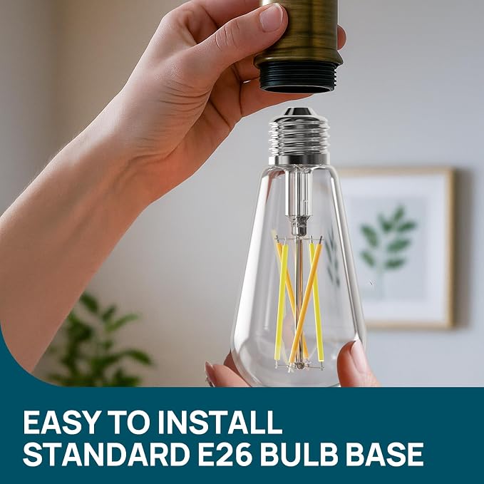 Linkind Smart Edison Light Bulb, ST19 (58) Vintage Bulb, 6 Pack with Remote | Work with Alexa/Google Home, 2700K-6500K Warm White to Daylight LED Filament Bulb, Smart Dimming, WiFi E26 Bulb 8W 60W 800LM