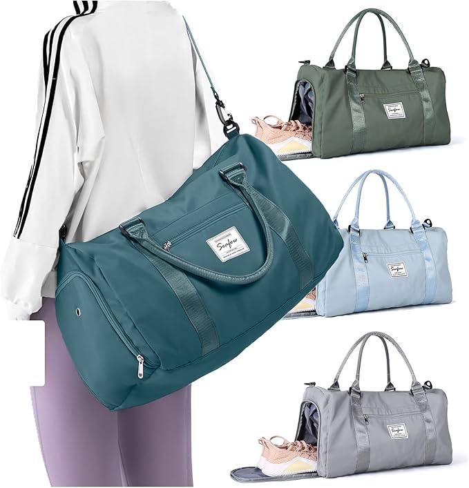 Weekender Duffel Bags for Women Men, Travel Totes Bag for Airplane, Cute Sports Gym Dance Overnight Luggage Bag with Wet Pocket Shoe Compartment, Carry On Hospital Bag for Labor and Delivery