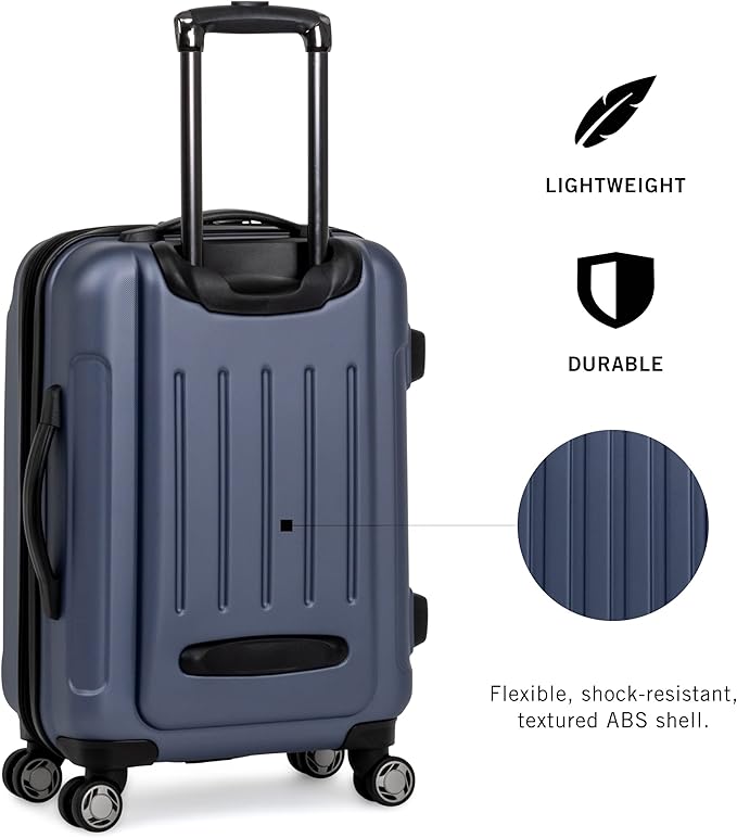 Kenneth Cole REACTION Renegade Luggage Expandable 8-Wheel Spinner Lightweight Hardside Suitcase, Smokey Purple, 3-Piece Set (20"/24"/28")