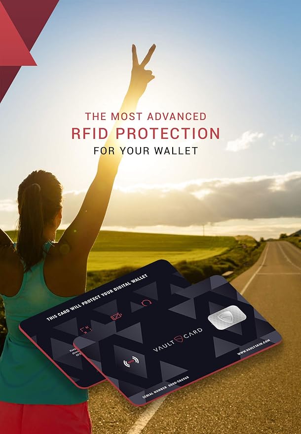 VAULTCARD - RFID Blocking & Jamming Credit & Debit Card Protection for Wallet and Passport - Superior NFC Anti-Theft, Patented Multi-Card Defense