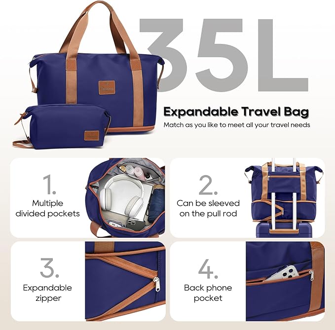 imiomo Carry on Luggage Airline Approved with Front Pocket and USB Port, Hard Shell 20 Inch Travel Carry-on Suitcase with Spinner Wheels and TSA Lock, Navy