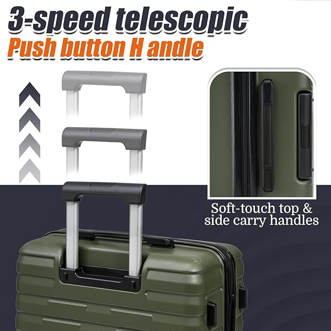 Luggage Sets 5 Piece Suitcases with Wheels, Suitcase Set ABS Hard Case Luggage with Spinner Wheels Durable Travel Luggage