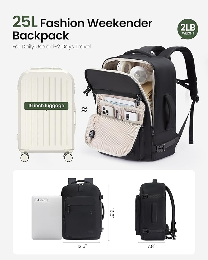 LOVEVOOK Travel Backpack for Women Men, Carry on Backpack for Traveling, Waterproof Hiking Backpack Outdoor Sports Rucksack, Casual Daypack Travel Weekender Essentials