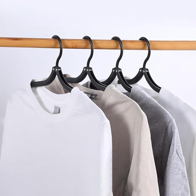 Travel Folding Hanger Household Multifunctional Portable Hanger (Black)