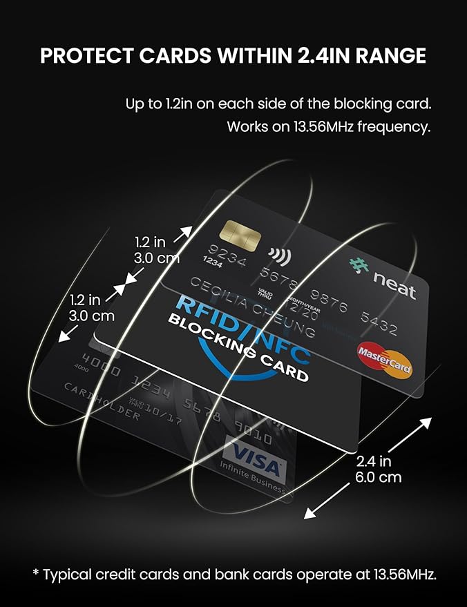 WHonor RFID Blocking Card, Bank Debit Credit Card Protector, Anti-Theft Contactless NFC Blocker, Entire Wallet Protection (1)