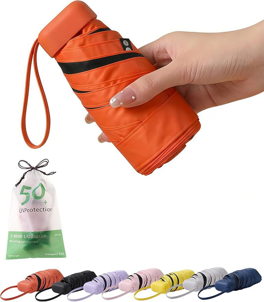 BAODINI Mini Travel Umbrella Small Compact UV Blocking Manual Open Close Portable Sun Protection for Women Kids and Men