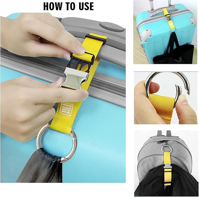 Add a Bag Luggage Strap Jacket Gripper, Heavy Duty Luggage Straps Carry-on Baggage Suitcase Straps Belts Travel Accessories,Carry Your Extra Bags-Grey-1PCS