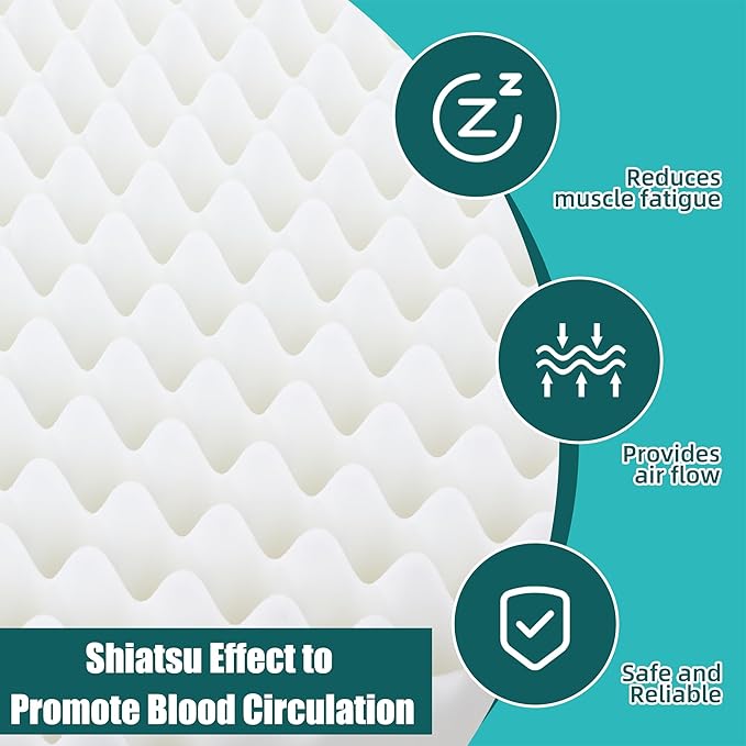 BALAPET Recliner Cushions for Long Sitting, Egg Crate Foam Recliner Cushion for Elderly Reduces Muscle Fatigue and Provides Air Flow, Extra Large Non-Slip Seat Cushion with Back Support(20*20*4in)