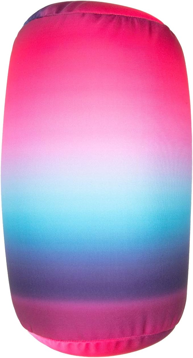 Squishy Microbead Neck Pillow, 7Inch x 12Inch Soft Travel Body Bed Pillow Bean Pillow for Kids Adult Chair Sleeping Car Seat, Fun Dormroom (Pink Blue)