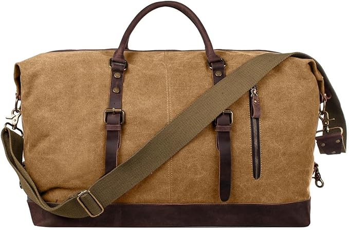 S-ZONE Duffle Bag for Travel Canvas Duffel Bag Carry on Weekender Bag for Men