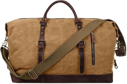S-ZONE Duffle Bag for Travel Canvas Duffel Bag Carry on Weekender Bag for Men
