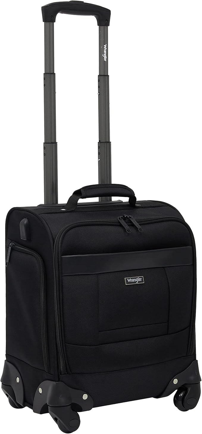 Wrangler 17" Underseat Spinner Carry-On Luggage, Black