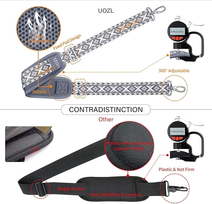 59 Inch Shoulder Straps, Soft with Ultra-Thick Fixed Shoulder Pad, Two Way Independently Adjustable Buckle Replacement Straps for Laptop Bag Messenger Bag Tool Bag Luggage,Dark Black Grey