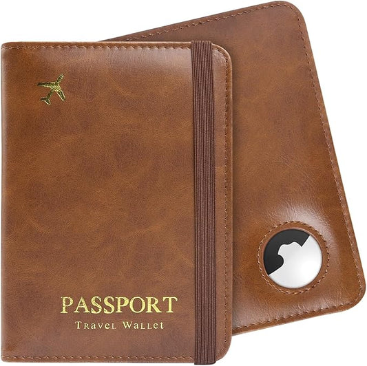 ILIYAH-Passport Cover-Passport Holder Travel Wallet-RFID Blocking Passport Case Travel Accessories Card Holder Wallet Unisex Travel Gifts (Dark Brown)