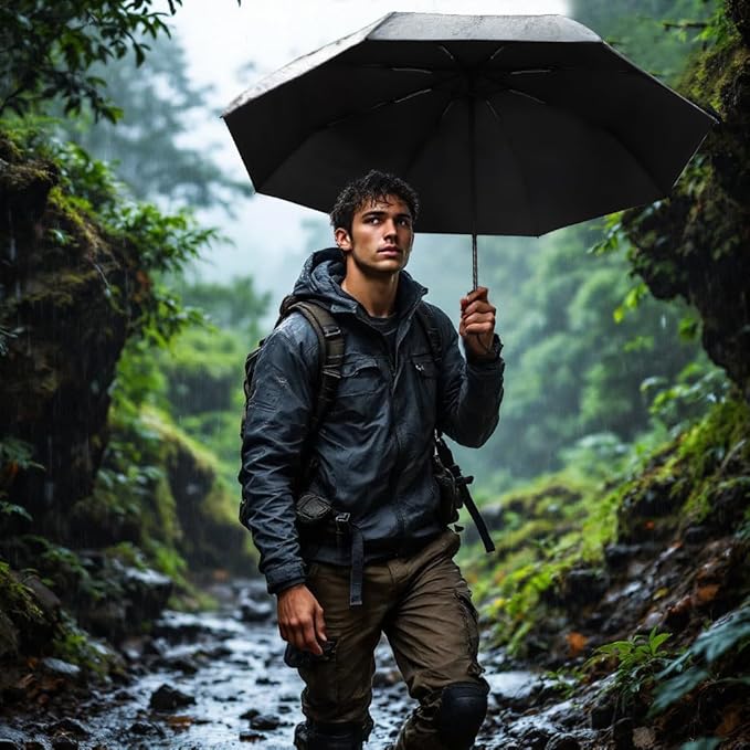 SoulRain Travel Umbrella - Compact Umbrella for Rain - Perfect Large Auto Folding Umbrella - Ideal Car umbrella, Small umbrella, and Travel Companion