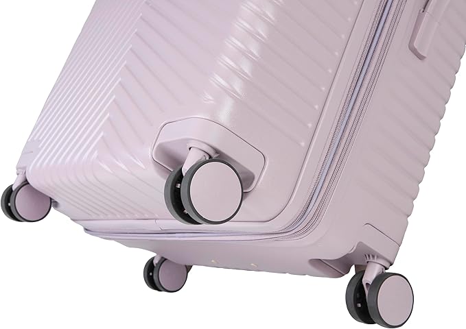 Jessica Simpson Abilene 28" Expandable 8-Wheel Spinner Large Checked Luggage Suitcase, Elderberry