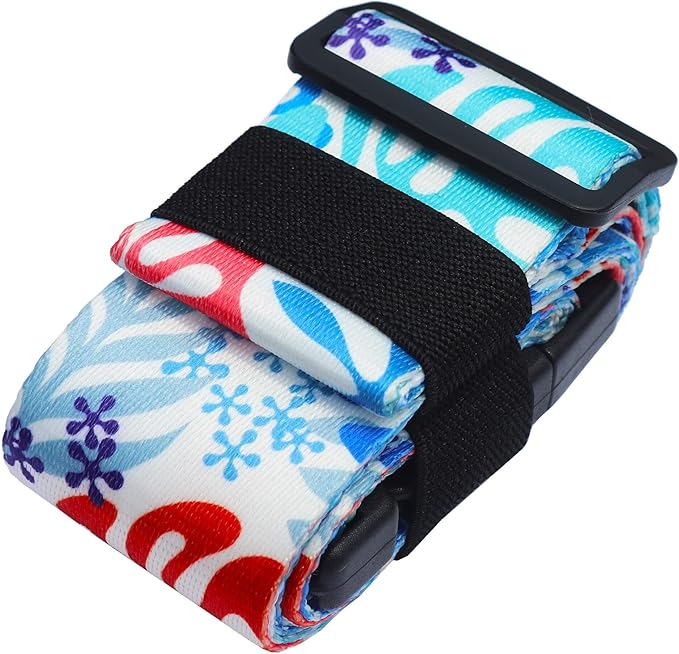 Luggage Straps for Suitcases TSA Approved Easy Pack Organized Suitcase Strap, Luggage Strap, Luggage Belt Strap, Bag Straps for Luggage. Buckle Straps Travel Accessories (Tropical Plant)