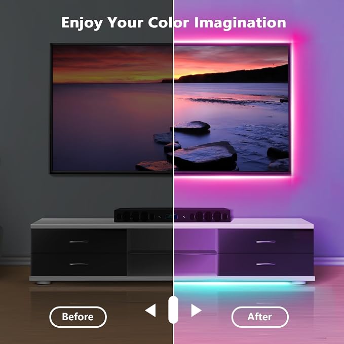 NBBUFF 132FT RGB Led Lights for Bedroom with App & Remote Control, 2*65.6FT | Music Sync Led Strip Lights Color Changing, Dimmable Led Light Strip, Led lights for Hoom Decor Ambient Lighting Indoor