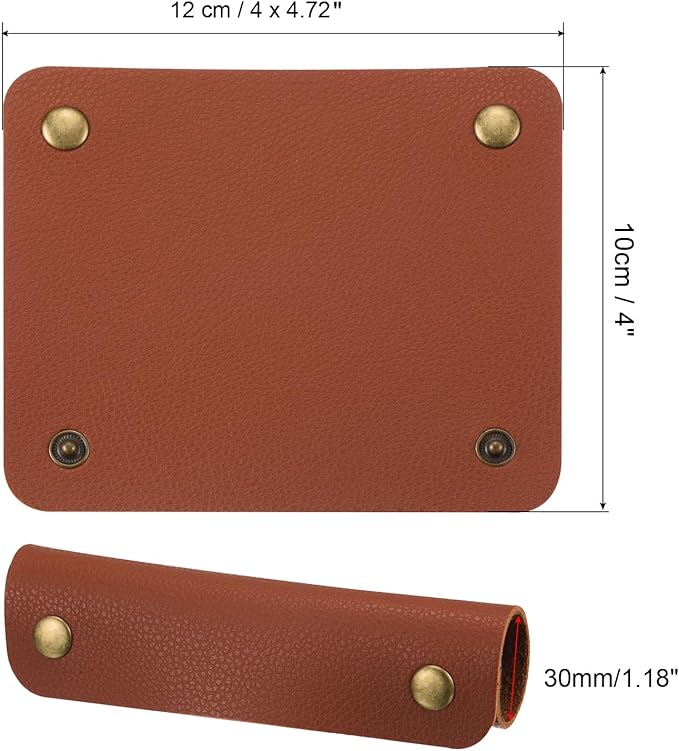PATIKIL Luggage Handle Wrap, 2 Pack PU Handbag Grip Cover Protector Identifier with Clasp for 3cm / 1.18 Inch Handle Suitcase Grocery Shopping Bag, Dark Brown