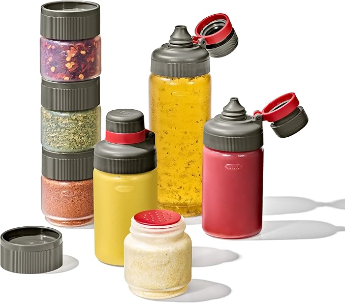 OXO Outdoor 7-Piece Spice Shaker & Squeeze Bottle Set | 7-Piece, Set