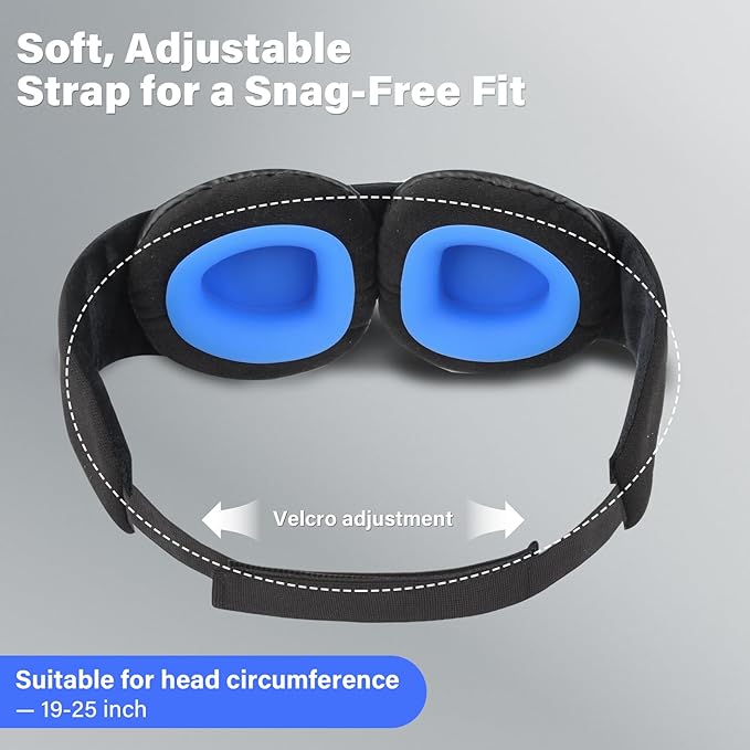 2026 Upgraded Sleep Mask for Dry Eyes – Reusable Eye Mask for Men & Women –100% Blackout & Adjustable Moisture Goggle, Soft, Comfortable– Ideal for Travel – Black