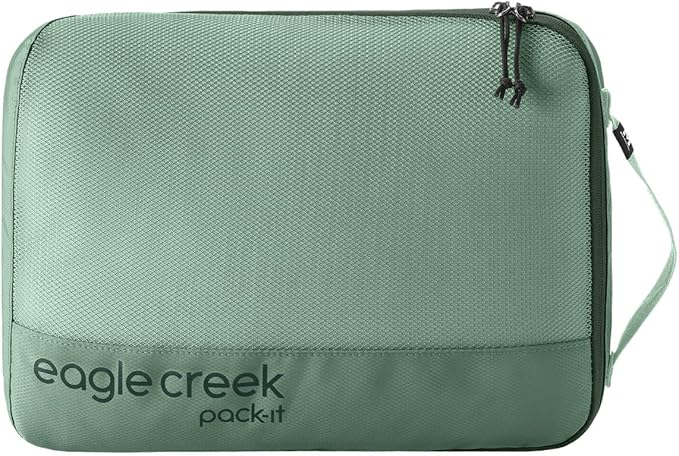 Eagle Creek Pack-It Reveal Cube - Lightweight Packing Cubes for Optimizing Luggage Space - Easy to Carry - Mesh Fabric - Water-Resistant - Easy Grab Zipper - Medium - Willow Green