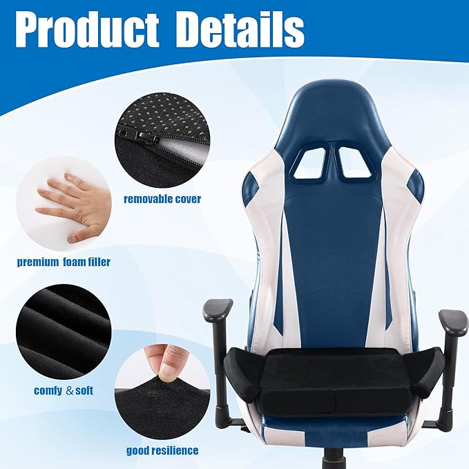 BALAPET Ultra Soft Gaming Chair Cushion for Long Sitting Gamers,Tailbone Pain Reduce Cushion for Office Chair(Black)