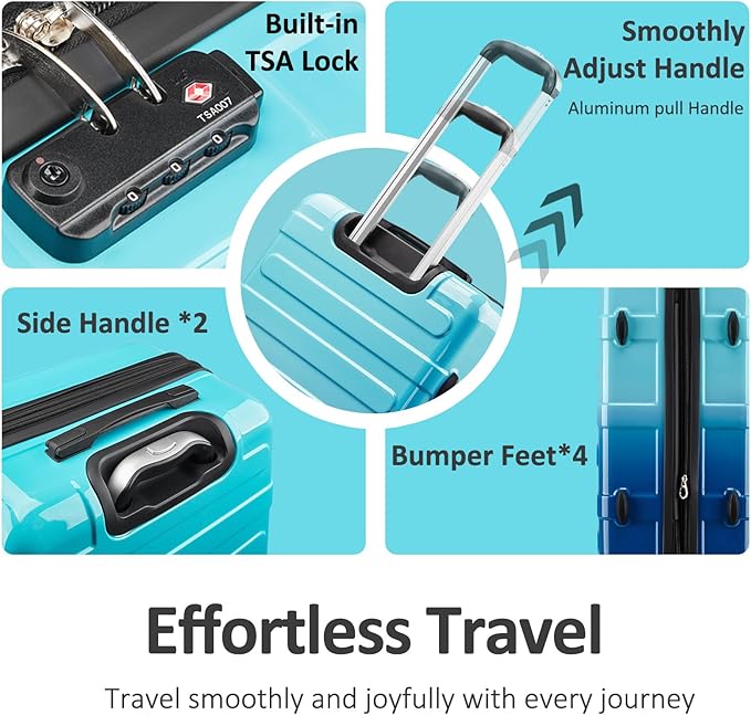 24inch Luggage with Spinner Wheels, Lightweight PC+ABS Hard Shell Suitcases, Expandbale Storage & TSA Aprovel Lock
