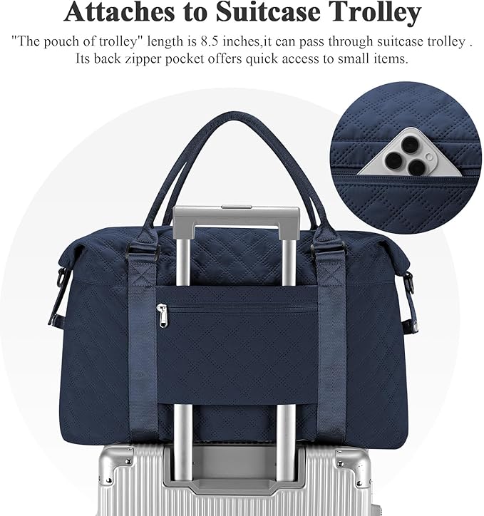 HYC00 Travel Duffel Bag,Carry-on Overnight Weekender Bags for Women,Sports Tote Gym Bag with Wet Pocket