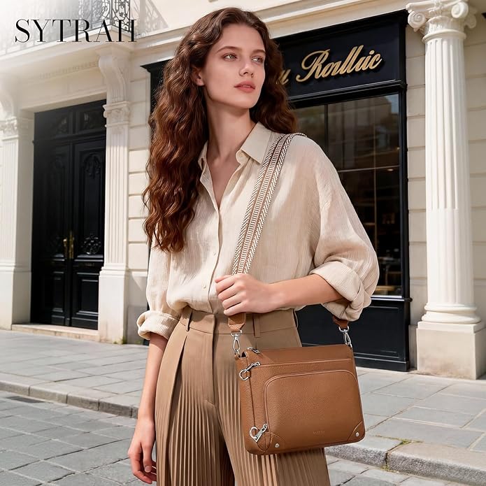 SYTRAH Anti-Theft Crossbody Purse for Women, Crossbody Shoulder Bag with Built-in Wallet & RFID Blocking for Travel Workout