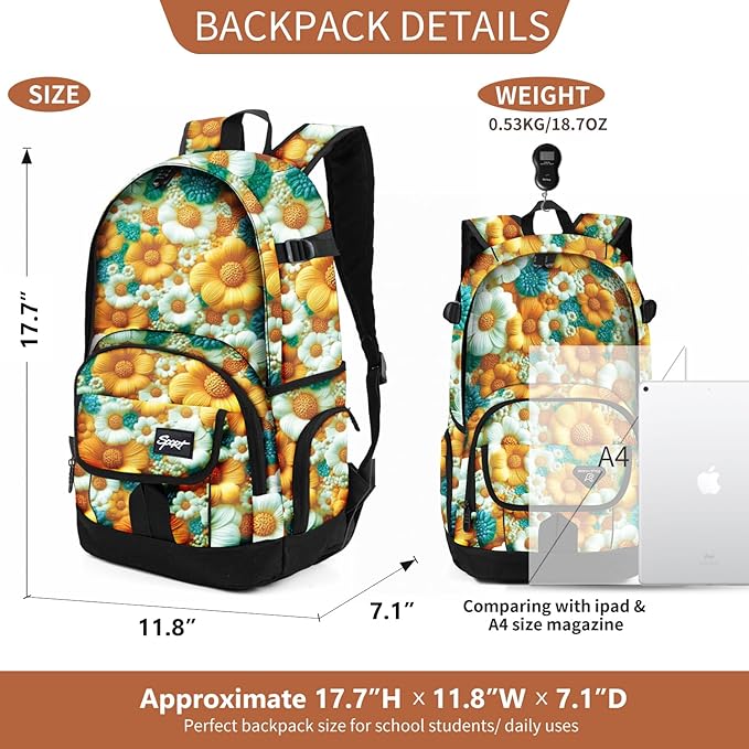 rickyh style School Backpack Travel Bag for Men & Women Lightweight College Back Pack with Laptop Compartmen