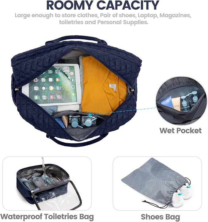 LOVEVOOK Travel Duffle Bag - Women's Weekender Carry On Overnight Laptop & Gym Bag With Toiletry/Shoe Pocket, Hospital Labor Bag