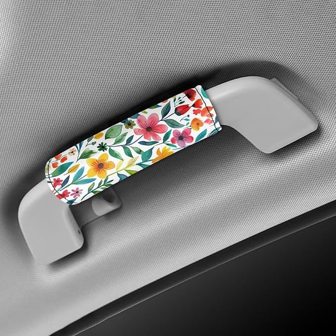 BIGCARJOB Stylish Flower Luggage Handle Wrap Set for Women Girls Luggage Accessories Set 2 Pieces Flower Print Suitcase Handle Sleeve Cover Identifier Travel Bag Wraps