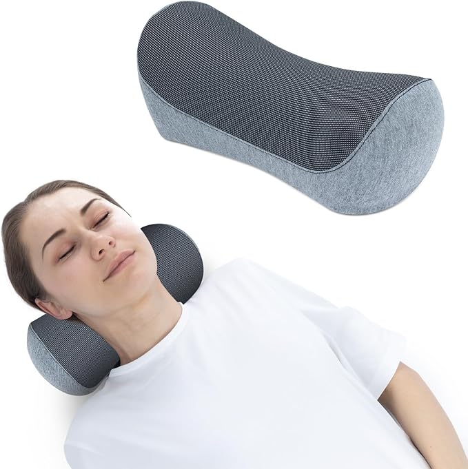 Neck Cervical Pillow Cervical Traction Device Lumbar Support Memory Foam Roll Pillow Muscle Relief Shoulder Pain Relaxer Dark Grey