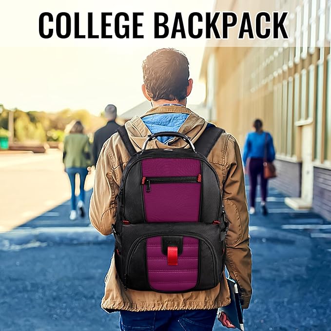 YOREPEK Large Backpack for Men, Extra Large Laptop Backpacks for Men Women, Water Resistant Travel Backpack Airline Approved Business Work Bag Fits 18.4 Inch Computer, Black