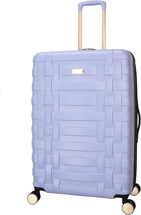Jessica Simpson Taffeta 28"Expandable 8-Wheel Spinner Large Checked Luggage Suitcase, Cosmic Sky